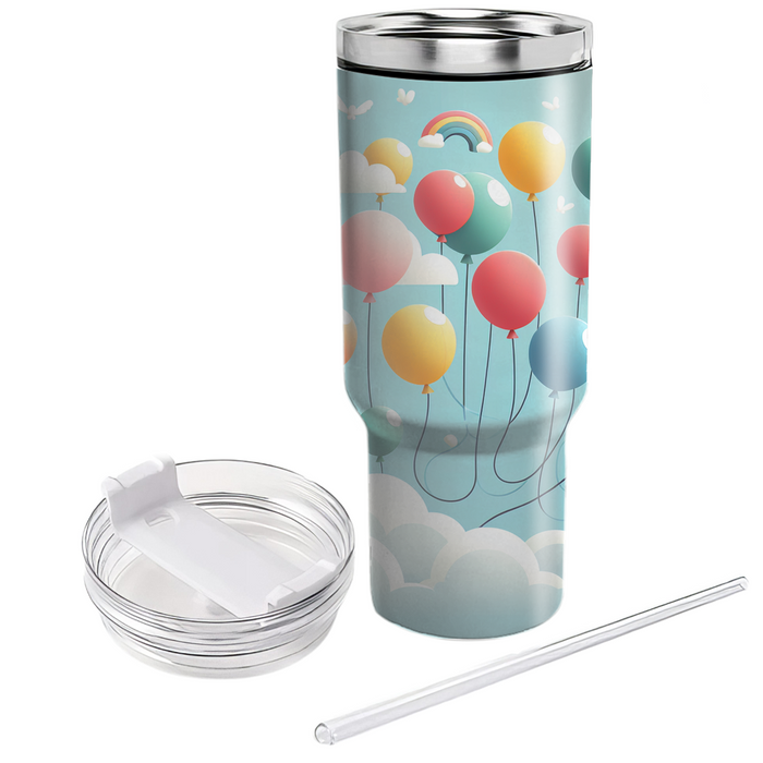 Whimsical Balloon Adventure Tumblers With Lids