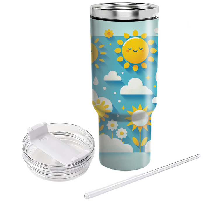 Whimsical Clouds And Sunshine  Tumblers For Gifts