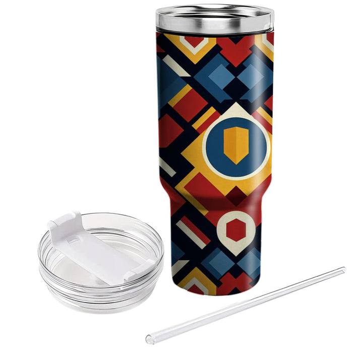 Bold Geometric Shield  Personalized Tumblers