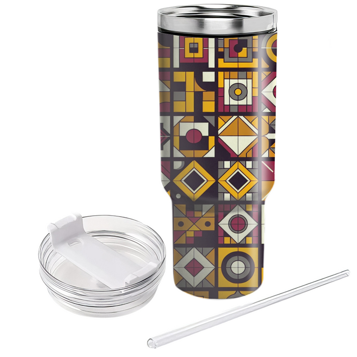 Retro Square Mosaic Custom Tumblers