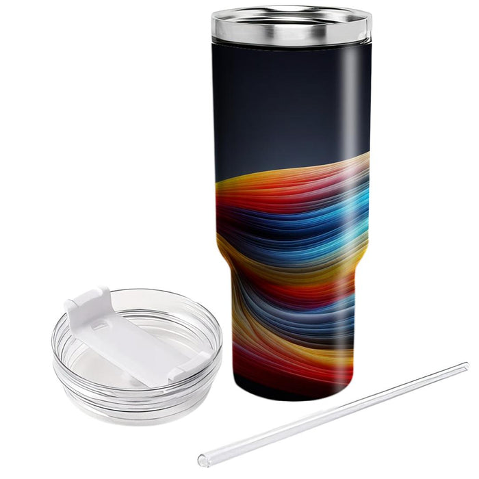 Whimsical Rainbow Waves  Tumbler Cups