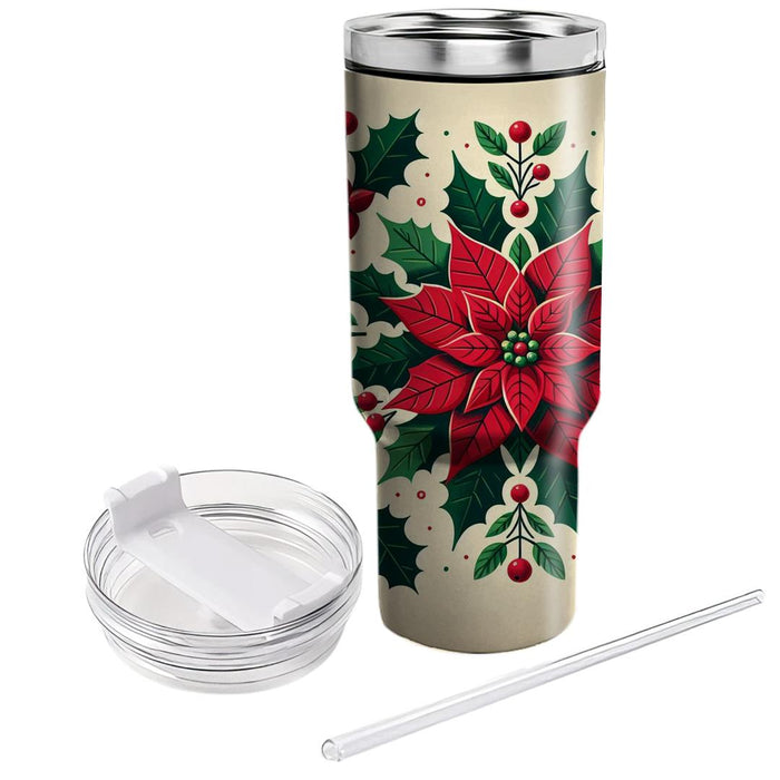 Winter Wonderland Poinsettia  Tumbler Cups