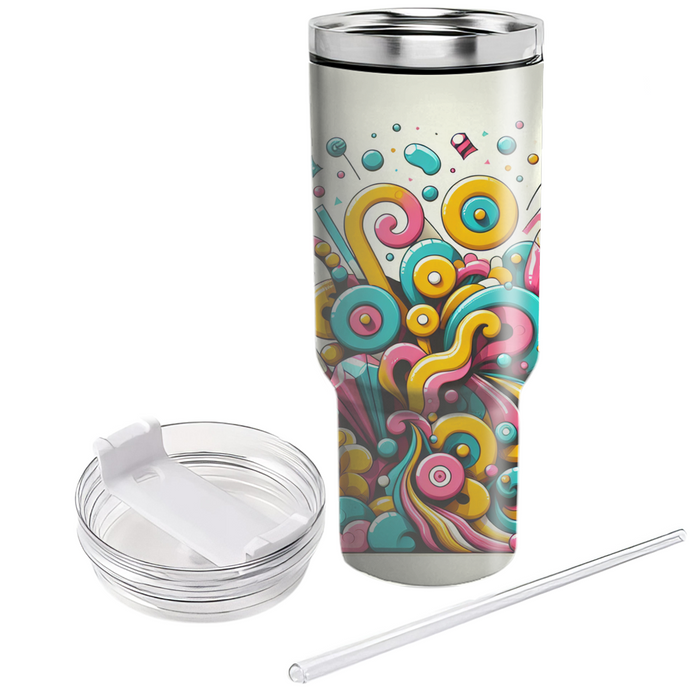 Retro 80s Candy Swirls  Tumblers For Gifts