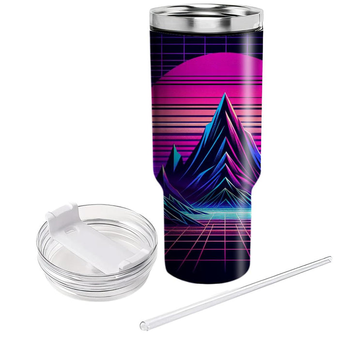 Synthwave Mountains  Custom Tumblers