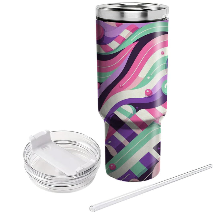 Whimsical Candy Stripe  Custom Tumblers