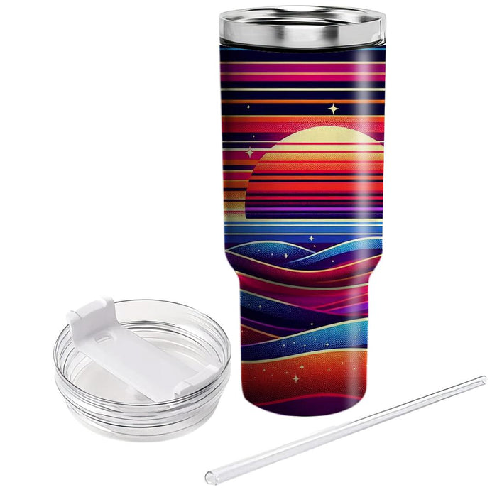 Sunset Disco Stripes  Unique Tumblers