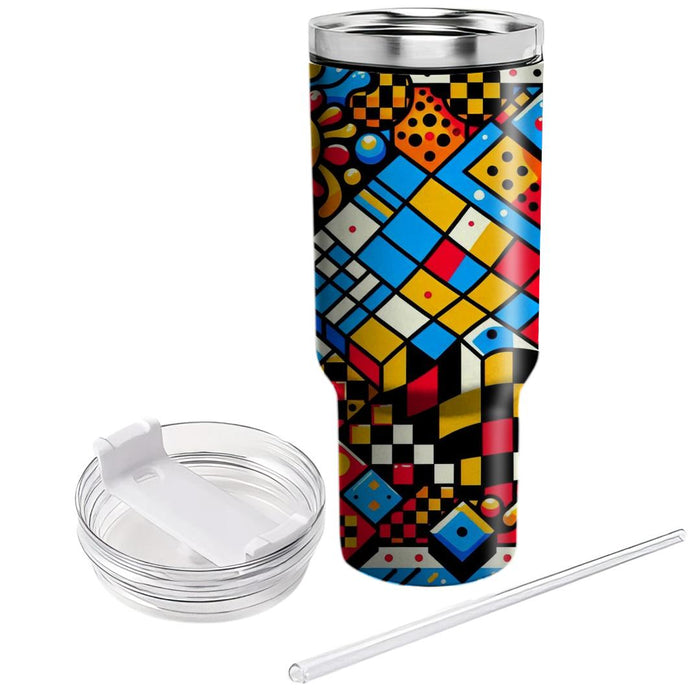 Bold Retro Checkered  Custom Tumblers