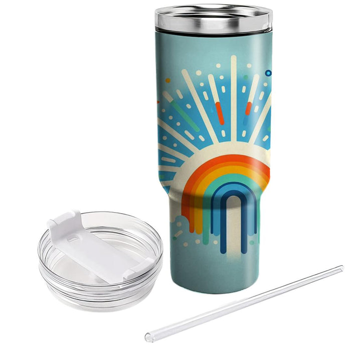 Bright Rainbow Rays  Tumblers With Lids