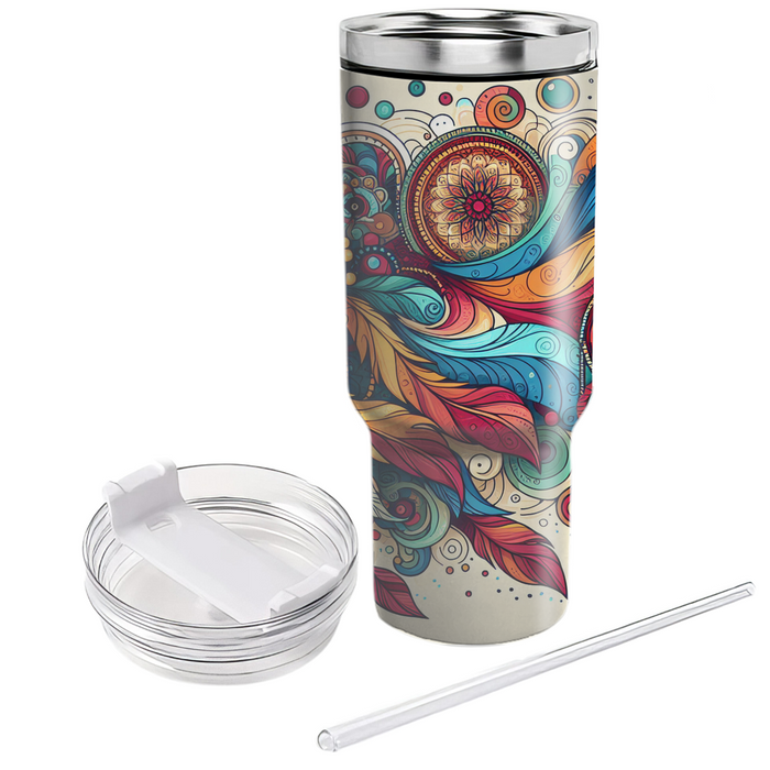 Vibrant Bohemian Dream  Personalized Tumblers