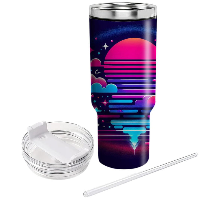 Retro Neon Gradient  Travel Tumblers