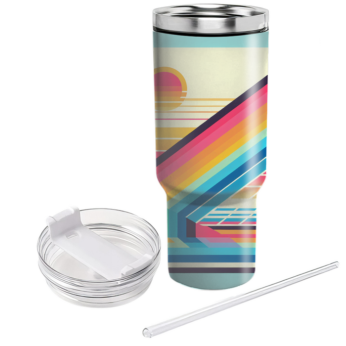 Vibrant Rainbow  Tumblers With Lids