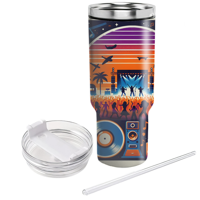 Retro Music Festival Tumblers With Lids