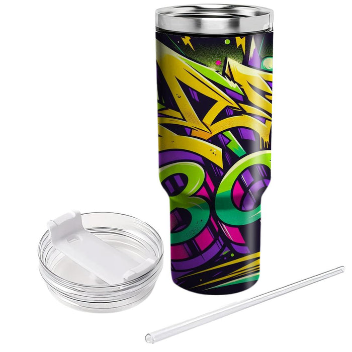 Retro Graffiti  Tumbler Cups