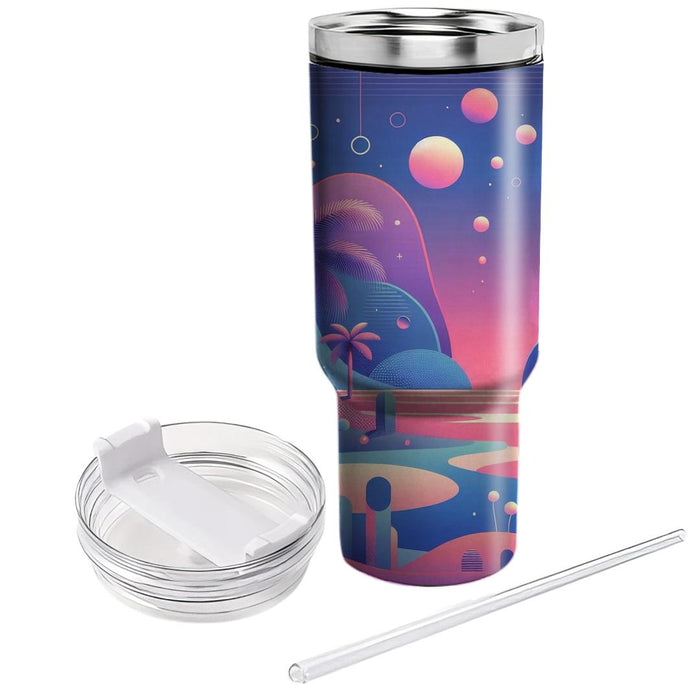 Vaporwave Paradise  Tumblers With Lids