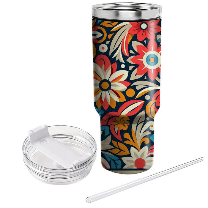 Retro Floral Patchwork  Personalized Tumblers