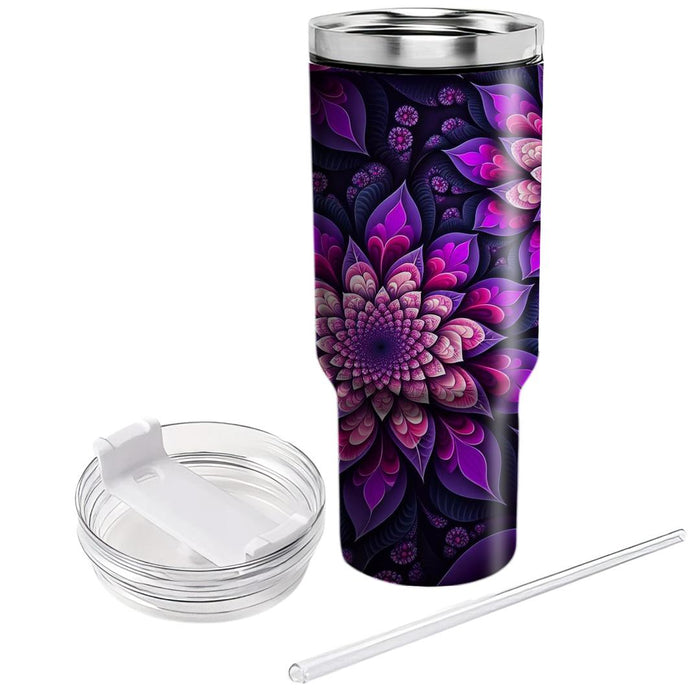 Fractal Flower Pattern  Tumblers With Lids