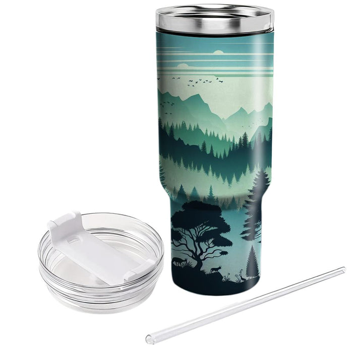 Whimsical Nature Silhouettes  Tumbler Cups