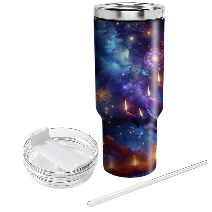 Galaxy Of Lights - A Diwali And Space Fusion  Custom Tumblers