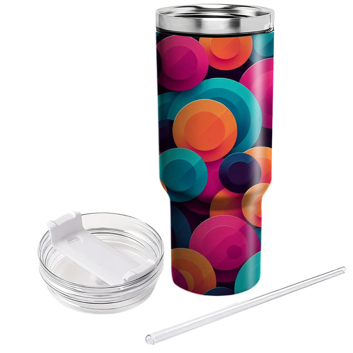 Vibrant Geometric Circles  Custom Tumblers