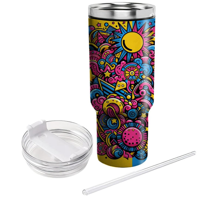 Funky Doodle Burst  Insulated Tumblers