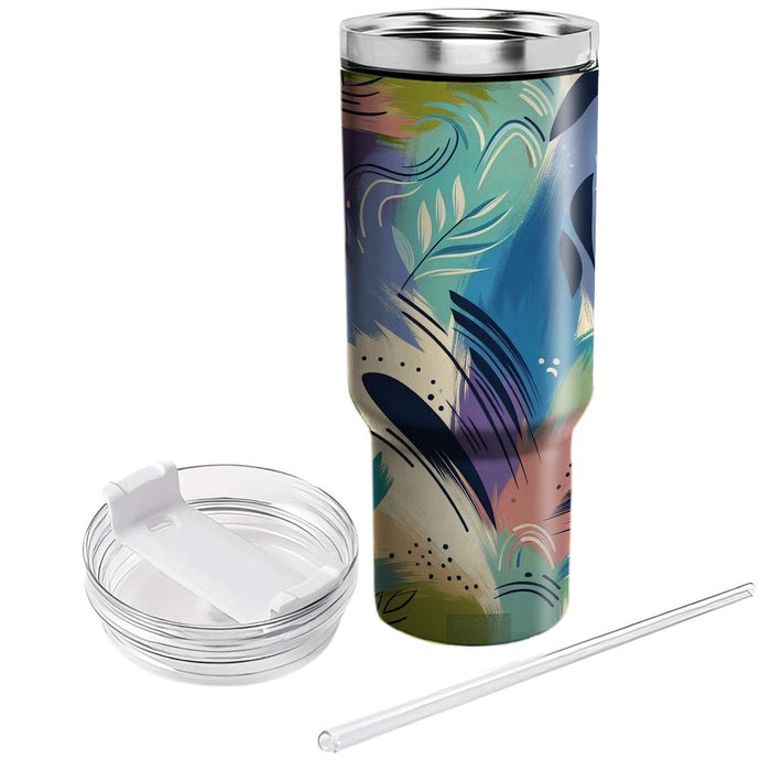 Artistic Brushstroke  Tumblers With Lids