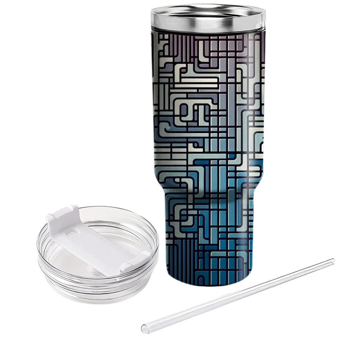 Futuristic Circuit Grid  Decorative Tumblers