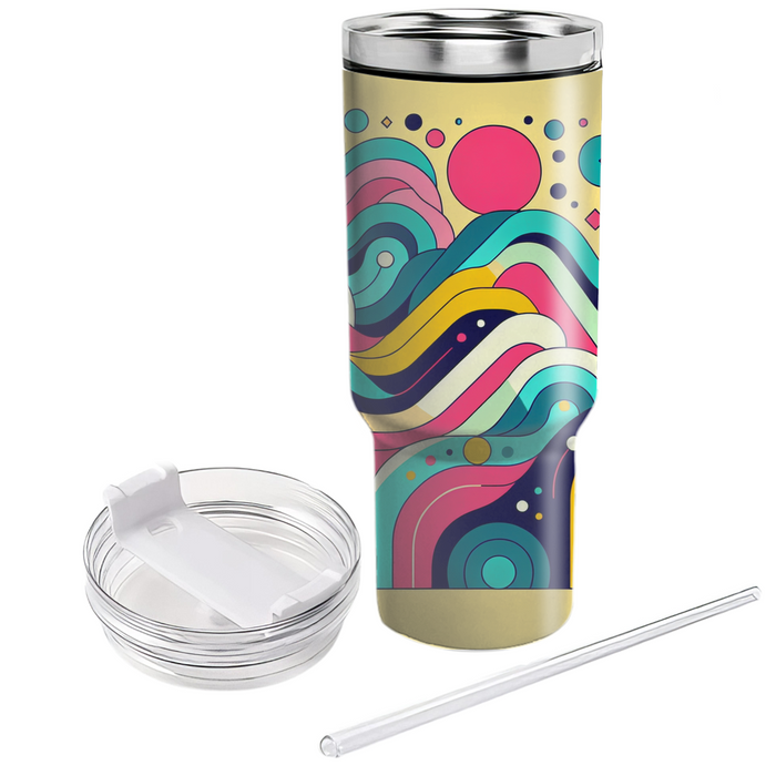 Vivid Geometric Waves  Tumbler Cups