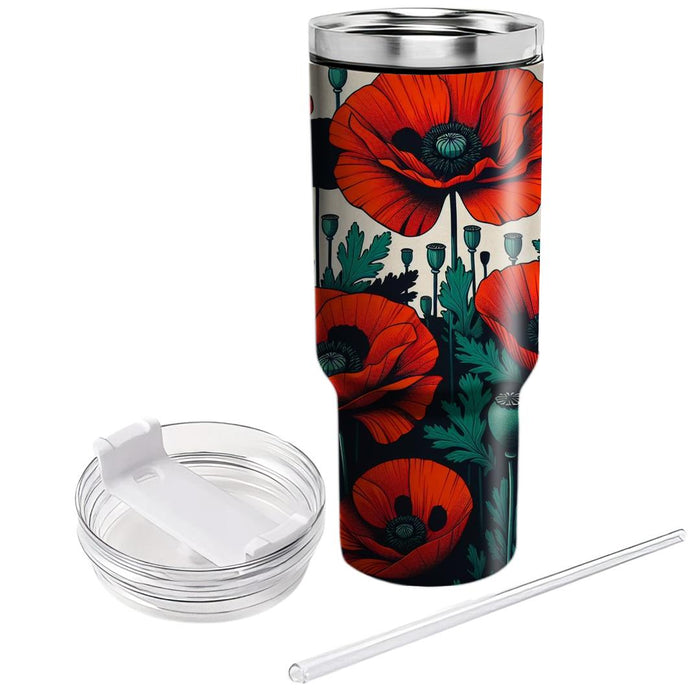 Wild Poppy Field  Unique Tumblers