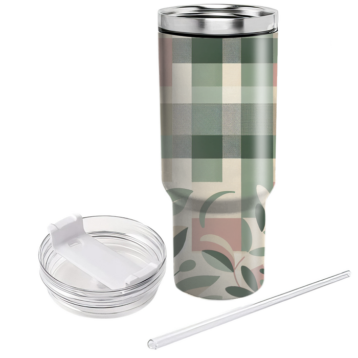 Chic Vintage Checks Travel Tumblers