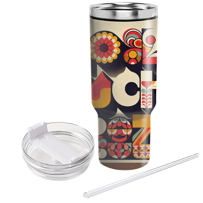 70s Retro Typography Tumblers With Lids