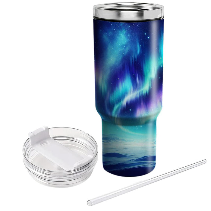 Winter Polar Night Sky Tumblers With Lids