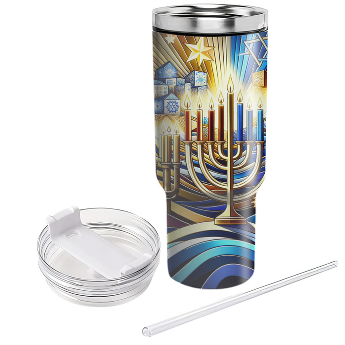 Fusion Of Traditions - Christmas Meets Hanukkah  Decorative Tumblers