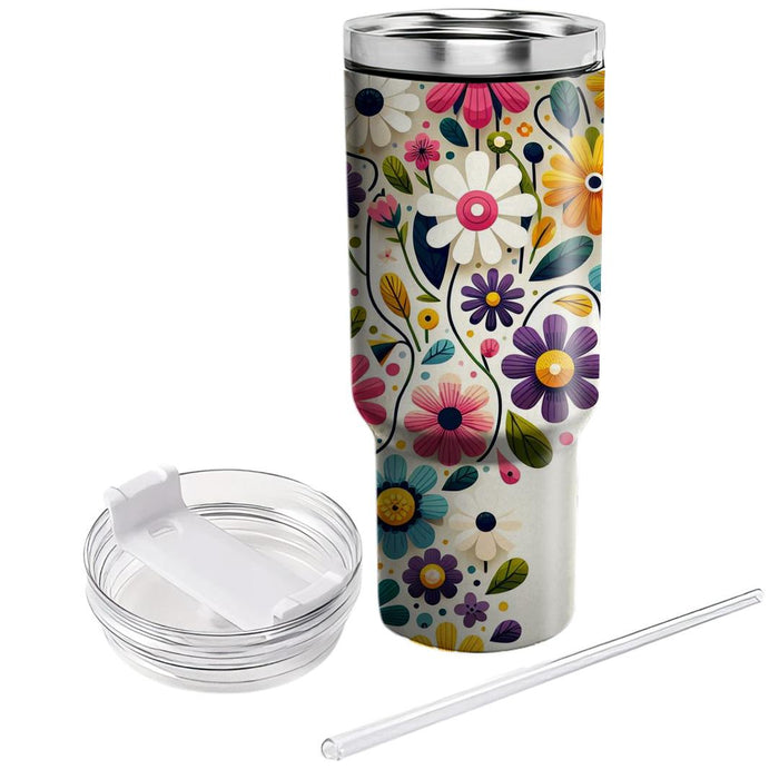 Whimsical Flower Chain  Unique Tumblers