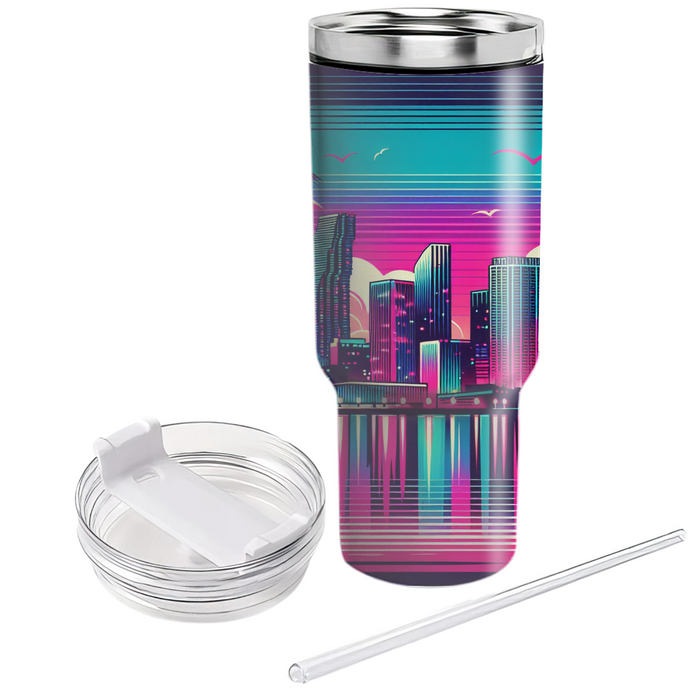 Vibrant Miami Nights  Personalized Tumblers