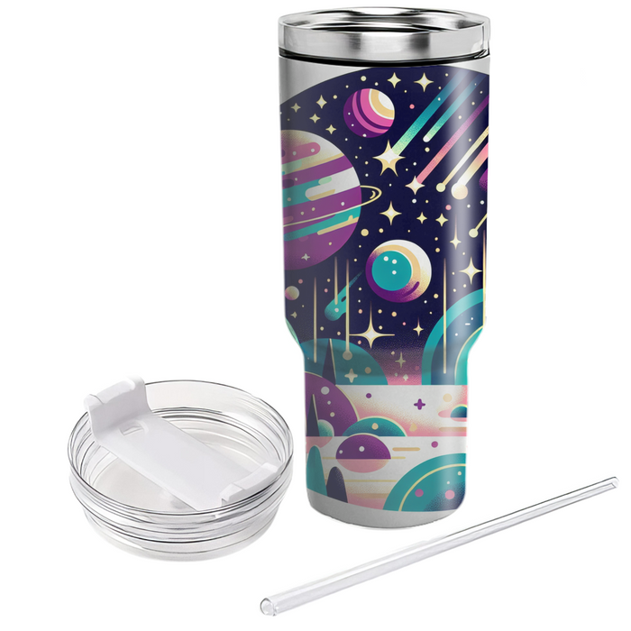 Cosmic Retro Galaxy Personalized Tumblers