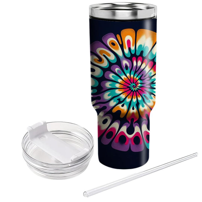 Funky Retro Tie Dye  Tumblers With Lids