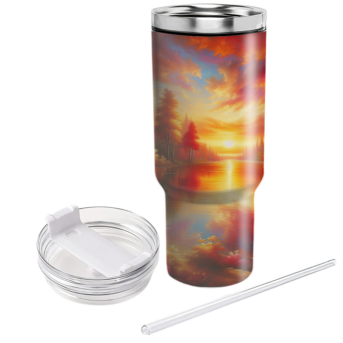 Autumn Sunset Reflections  Personalized Tumblers