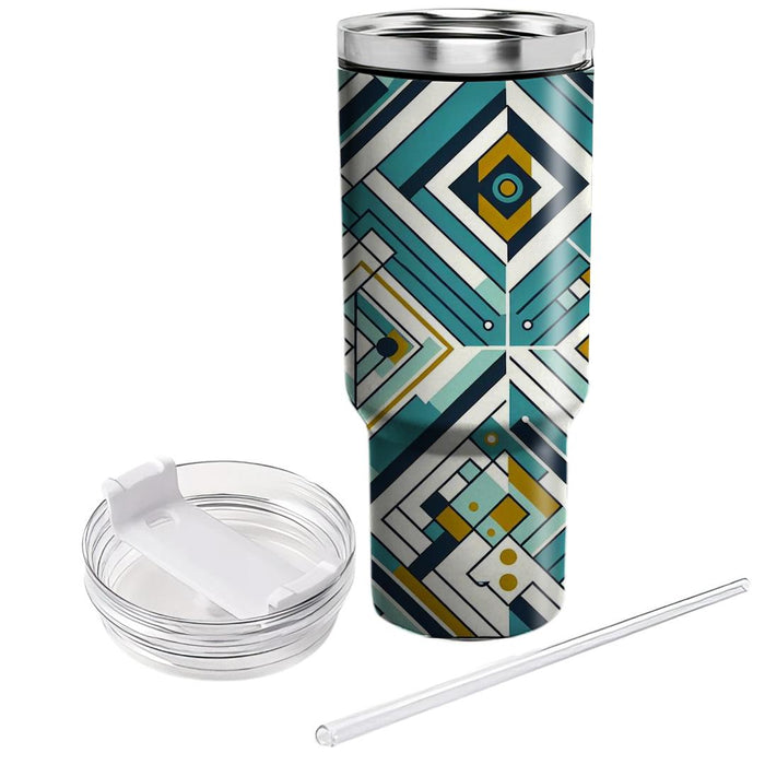 Geometric Grid Overlay  Insulated Tumblers