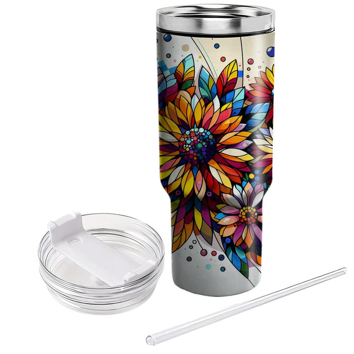 Vibrant Flora Mosaic  Decorative Tumblers