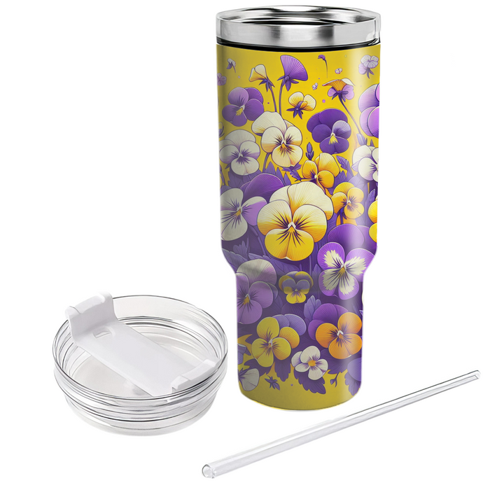 Vibrant Pansy Parade  Custom Tumblers