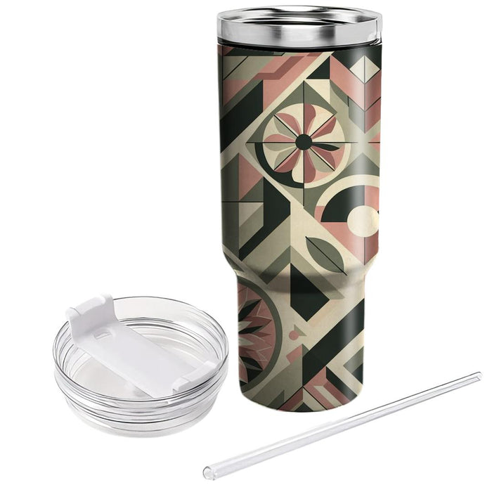 Retro Floral Geometry  Custom Tumblers