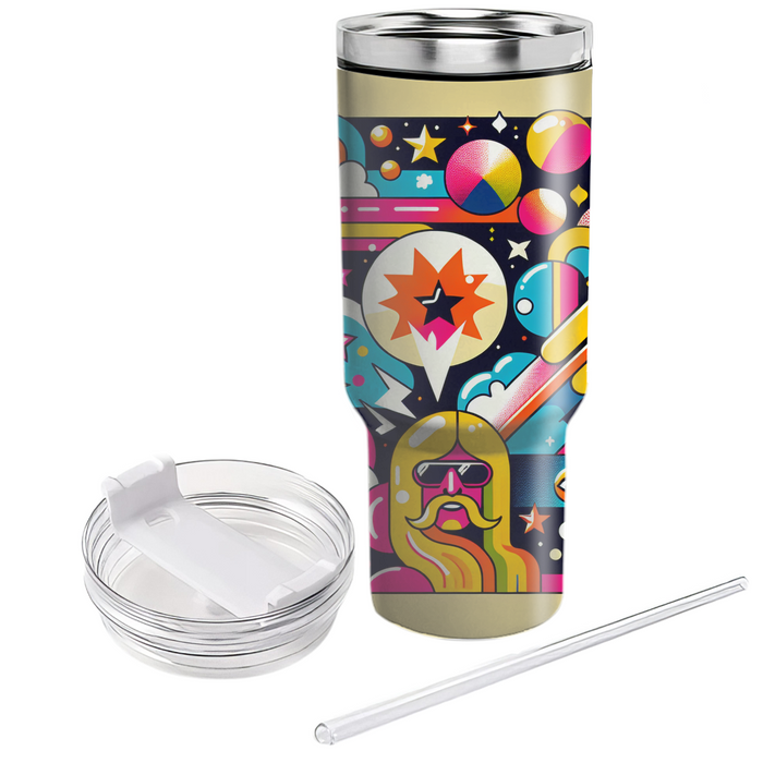 Playful Pop Art Tumblers With Lids