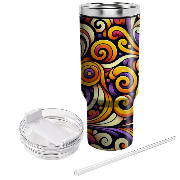 Whimsical Spiral Dance  Tumblers With Lids