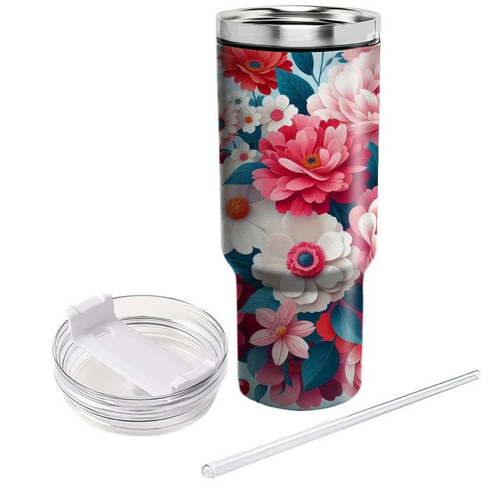 Floral Bliss Cascade  Personalized Tumblers