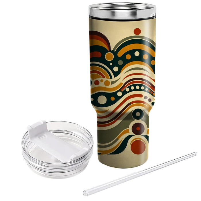 Retro Geometric Wave  Insulated Tumblers