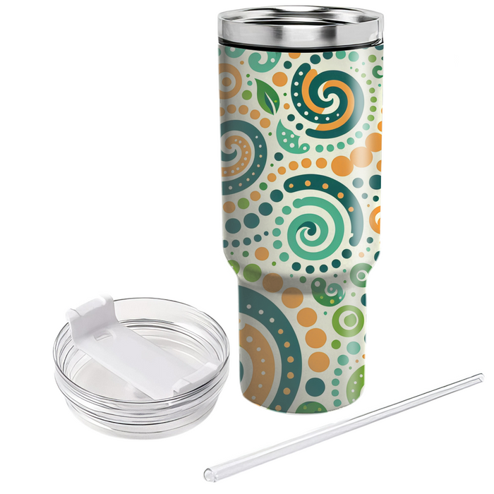 Dotted Spiral Swirl Custom Tumblers