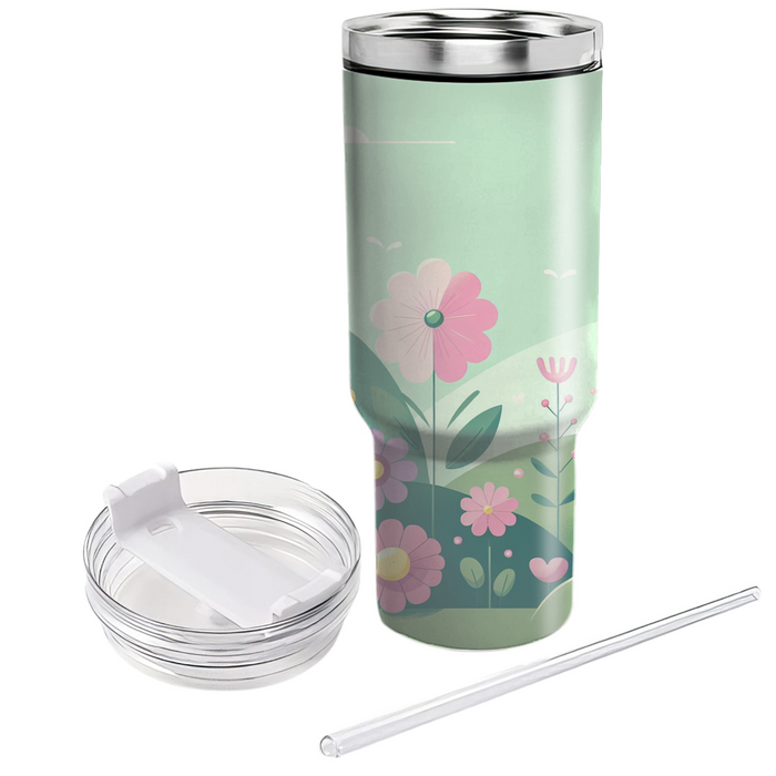 Whimsical Flower Field  Custom Tumblers