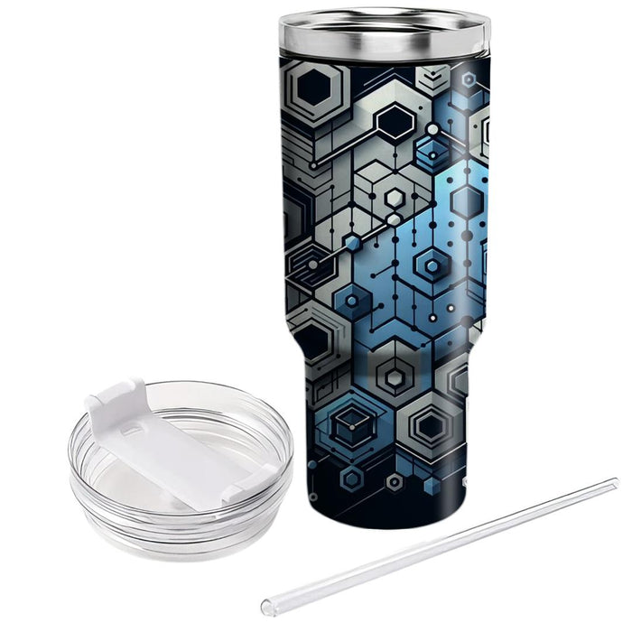 Futuristic Hexagonal Network  Decorative Tumblers