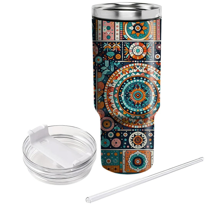 Retro Funky Tapestry  Tumbler Cups