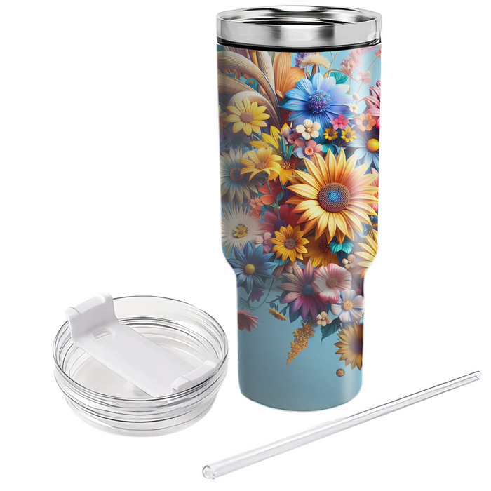 Floral Cascade Adventure  Unique Tumblers